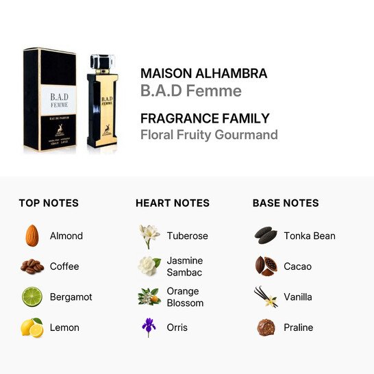Maison Alhambra B.A.D Femme Woman Eau de Parfum 100ml