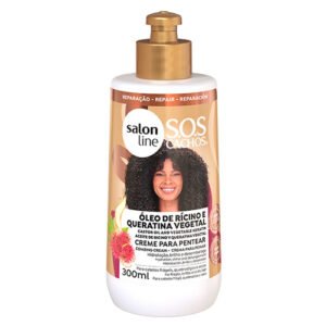 SALON LINE SOS CREME PENTEAR RICINO E QUERATINA 300ML
