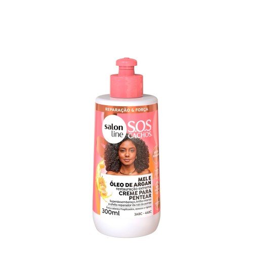 SALON LINE SOS CREME PENTEAR MEL CACHOS INTENSOS 300ML