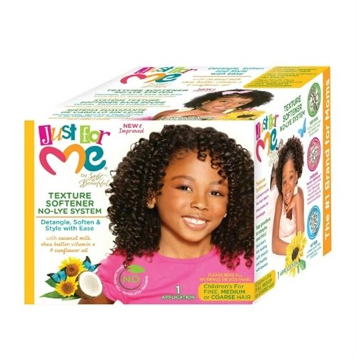 Just For Me Texture Softener System, Detangler, 1 Kit,All Hair Types, Moisturizing(1APPLICATION)
